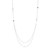 Sterling Silver  Elle"Stellar" Rhodium Plated Double Layer Station Long Necklace With 3.5Mm & 1.5Mm Round  Created Sapphire 32"+ 2" Extension