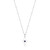 Sterling Silver  Elle "Stellar" Rhodium Plated Diamond Shape With 3.5Mm Round Created Sapphire Necklace 17"+ 3" Extension