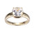 Sterling Silver  Elle "Marble" Gold Plated 8Mm Clear Quartz Cushion Cut Solitaire Ring Size 6