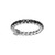 Sterling Silver  Elle "Nautical" Rhodium Plated Rope Finish With Genuine 2.5Mm Round Black Spinel Ring Size 6