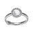 Sterling Silver  Elle "Nautical" Rhodium Plated Genuine 6Mm Round Howlite With Rope Trim Ring Size 6