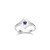 Sterling Silver  Elle "Stellar" Rhodium Plated Diamond Shape With 3Mm Round Created Sapphire Ring Size 6