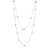 Sterling Silver Genuine White Freshwater Pearl (5Mm), Round Cz (3Mm) And Silver Bead (5Mm) Station Necklace, Measures 36" Long, Rhodium Plated