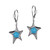 (Xwwelle)Sterling Silver  Rhod Pltd Ear Syn Turq(No Matrix)(A1) (F-C)Star 6Mm & 3A Cz Rd #2Lb