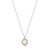 Sterling Silver Necklace Made Of Square Bezel With White Shell Pearl (10Mm), Measures 18" Long, Plus 2" Extender For Adjustable Length, 2 Tone, Rhodium And 18K Yellow Gold Plated