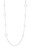 Sterling Silver Long Necklace With Open Square Stations, 36" Long, 2 Tone, Rhodium And 18K Yellow Gold Plated
