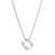 Sterling Silver Necklace With Hexagon (13Mm) And Pave Cz, Measures 16" Long, Plus 3" Extender For Adjustable Length, Rhodium Plated
