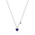 Sterling Silver Necklace With Lab Created Sapphire (Heart Shape 6Mm Heart) And Lab Grown Diamond (Total Weight 3Pt, F/C, H-I/I1), Measures 18" Long, Plus 2" Extender For Adjustable Length, Rhodium Plated