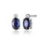 Sterling Silver Earrings With Lab Created Sapphire (Oval Shape 6X4Mm) And Lab Grown Diamond (Total Weight 2Pt, F/C, H-I/I1), Post Back, Rhodium Plated