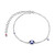Sterling Silver Bracelet With Lab Created Sapphire (Oval Shape 7X5Mm) And Lab Grown Diamond (Total Weight 3Pt, F/C, H-I/I1), Measures 6.5" Long, Plus 2" Extender For Adjustable Length, Rhodium Plated
