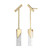 Sterling Silver Bar Drop Earrings With Genuine Howlite (16X5X2Mm), Post Back, 18K Yellow Gold Plated