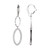 Sterling Silver Earrings Made With Marquise Hammered Links And Cz Link (24X12Mm), Lever Back, Rhodium Plated