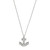 Sterling Silver Necklace With Cz Anchor (14X14Mm), Measures 18" Long, Plus 2" Extender For Adjustable Length, Rhodium Plated