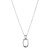 Sterling Silver Necklace With Oval Motif (23X10Mm), Measures 17" Long, Plus 3" Extender For Adjustable Length, Rhodium Plated