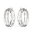 Sterling Silver Double Band Cz Hoop Earrings, 22Mm, Snap Bar, Rhodium Plated