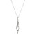 Sterling Silver Necklace, 3-Leaf (52X10Mm) With Cz, Measures 18" Long, Plus 2" Extender For Adjustable Length, Rhodium Plated