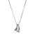 Sterling Silver Necklace, Double Band With Round 7Mm Cz , Measures 18" Long, Plus 2" Extender For Adjustable Length, Rhodium Plated
