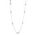 Sterling Silver Station Necklace With Cz, 36", Rhodium Plated