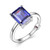 Sterling Silver Ring Made Of Tanzanite Color Cz (10X8Mm), Ring Size 6, Rhodium Plated