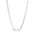 Sterling Silver Necklace Made Of Paperclip Chain (3Mm) And Cz Link (18X6Mm) In Center, Measures 17" Long, Plus 2" Extender For Adjustable Length, Rhodium Plated