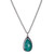 Sterling Silver  Rhod Pltd Neck G Chrysoprase(A) (F-C)Pr 14X9Mm 1.55Mm Faceted Rolo Chain 16" Extension 2"