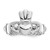 10KT White Gold Polished Claddagh Ring