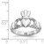 10KT White Gold Polished Claddagh Ring