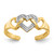 14KT Rhodium Diamond Heart Toe Ring