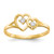 10KT Double Heart Cubic Zirconia Ring