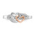 14KT White and Rose Gold-Plated Polished Hearts and Leaves Ring