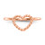 14KT Rose Gold Polished & Textured Heart Ring