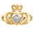 10KT & Rhodium Claddagh Ring