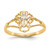 14KT Two-tone Diamond Cut Cross Ring