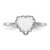 14KT White Gold 6.0x6.5mm Open Back Heart Signet Ring