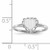 14KT White Gold 6.0x6.5mm Open Back Heart Signet Ring