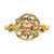 14KT Two-tone Polished Filigree Around Heart Ring