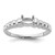 14KT White Gold Polished 5x3 Oval Gemstone Ring Mounting