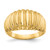 10KT High Polished Ribbed Dome Ring