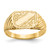 14KT Gold Polished Baby Rectangle Signet withStripes Ring
