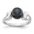 14KT White Gold 7mm Black FW Cultured Pearl ring