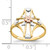 14KT Two-tone withWhite Rhodium Polished Cross withFlower Ring