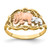 14KT Two-Tone with White RH Two Elephants Ring
