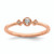 14KT Rose Gold Beaded Edge Petite 3-Stone 1/15 carat Cushion Diamond Complete Promise/Engagement Ring