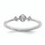 14KT White Gold Beaded Edge Petite 3-Stone 1/15 carat Cushion Diamond Complete Promise/Engagement Ring