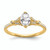 14KT (Holds 1/2 carat (6.4x4.9mm) Oval Center) 1/8 carat Diamond Semi-Mount Engagement Ring