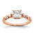 14KT Rose Gold (Holds 1 carat (5.5mm) Princess Center) 1/8 carat Diamond Semi-Mount Engagement Ring