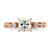 14KT Rose Gold (Holds 1 carat (5.5mm) Princess Center) 1/8 carat Diamond Semi-Mount Engagement Ring