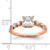 14KT Rose Gold (Holds 1 carat (5.5mm) Princess Center) 1/8 carat Diamond Semi-Mount Engagement Ring