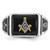 10KT White Gold Men's Polished and Textured with Black Enamel and Onyx Masonic Ring