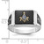 10KT White Gold Men's Polished and Textured with Black Enamel and Onyx Masonic Ring